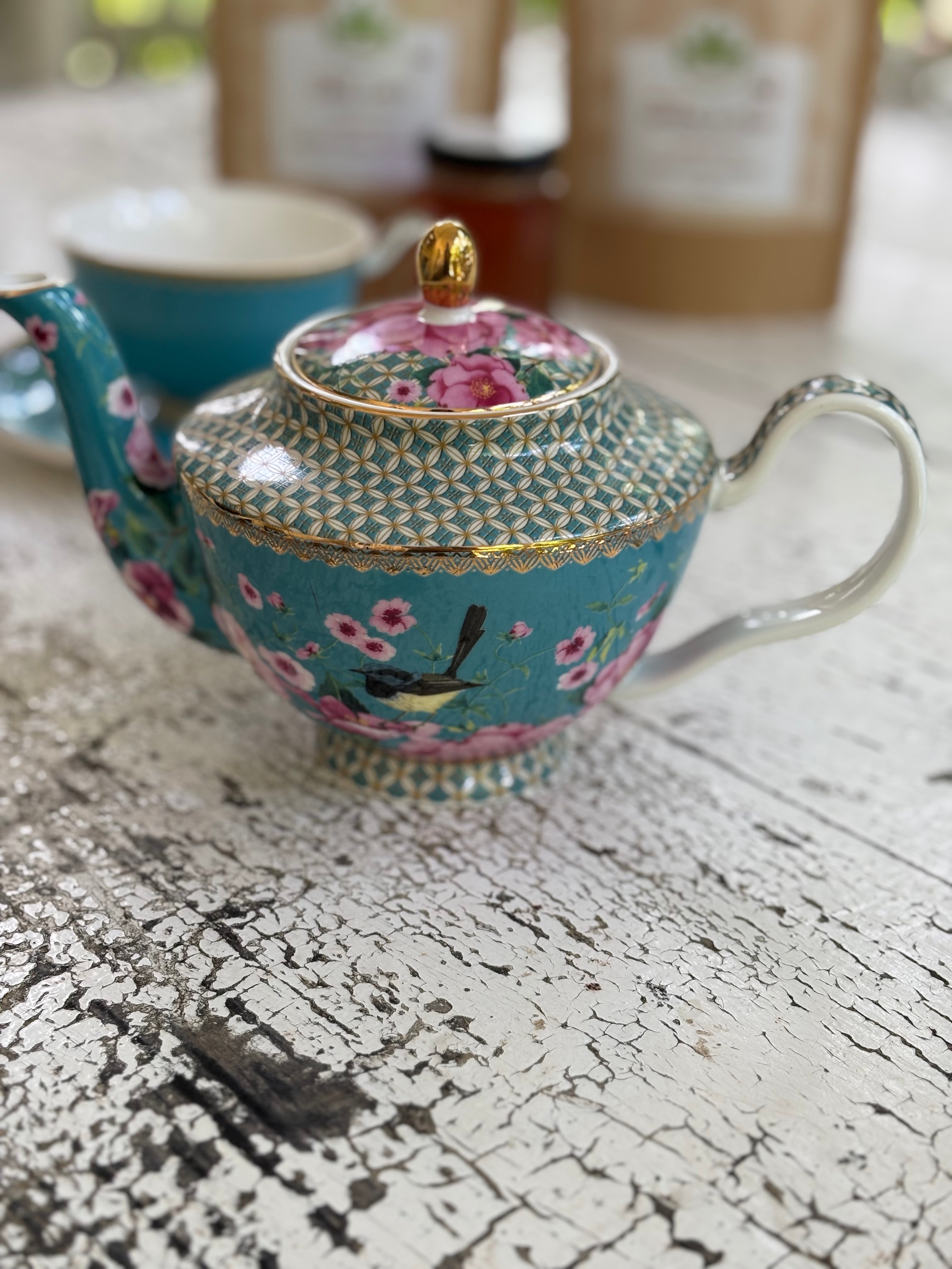 FLORAL AQUA TEA SET