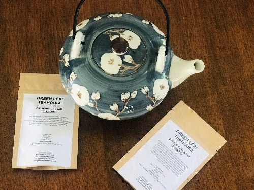 FLORAL GREEN TEA POT GIFT PACK