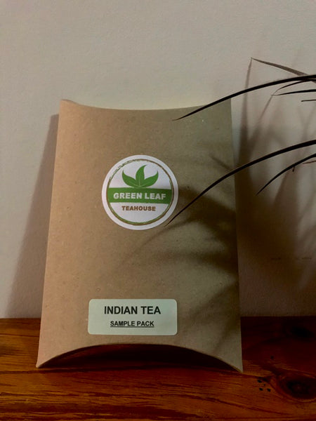 INDIAN TEA SAMPLE PACK includes four popular varieties of black and green teas. A good introduction to the different flavors of Indian tea. 